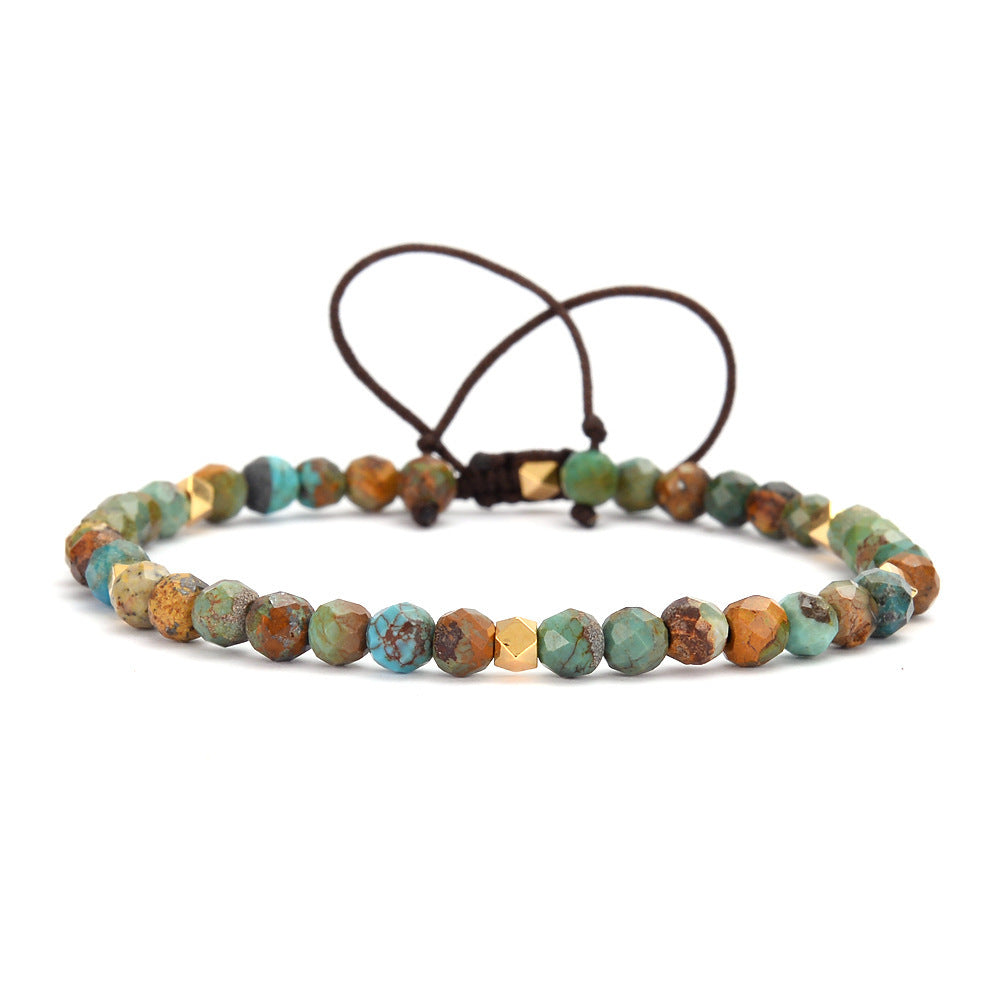 African Turquoise stone Braided Bracelet EclipticJew
