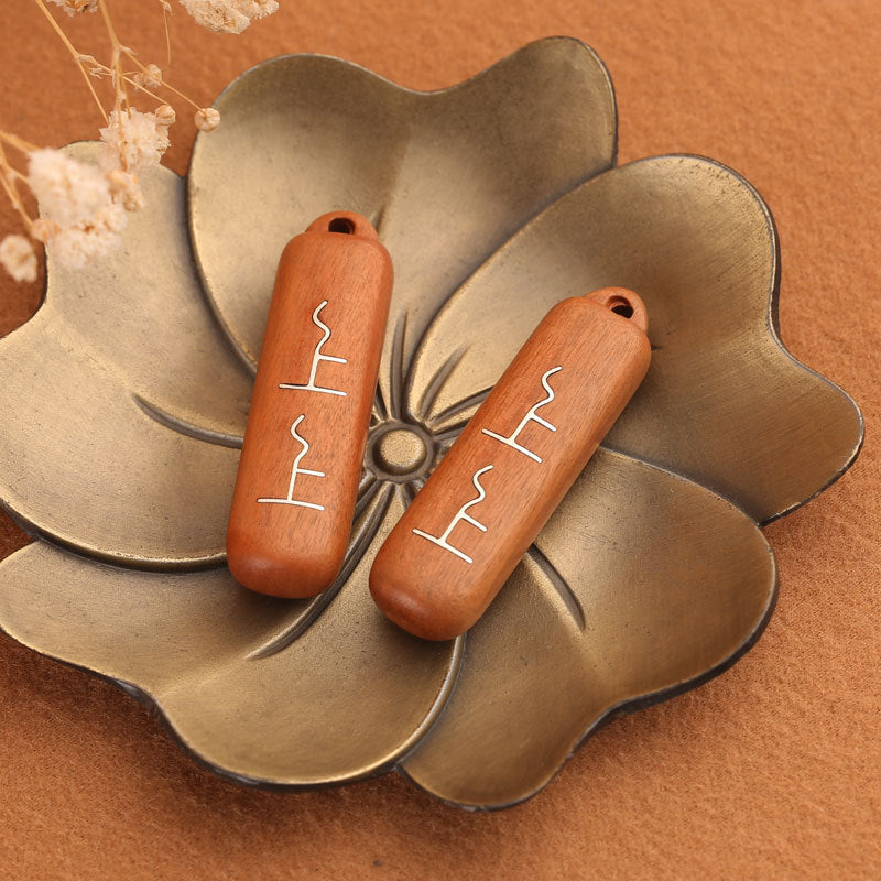 Taoist Charm – Lucky DIY Pendant in Thunderstruck Wood “Best Fortune” EclipticJew