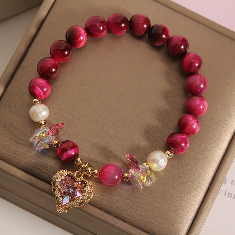Fiery Strength Red Tiger Eye Bracelet - EclipticJew