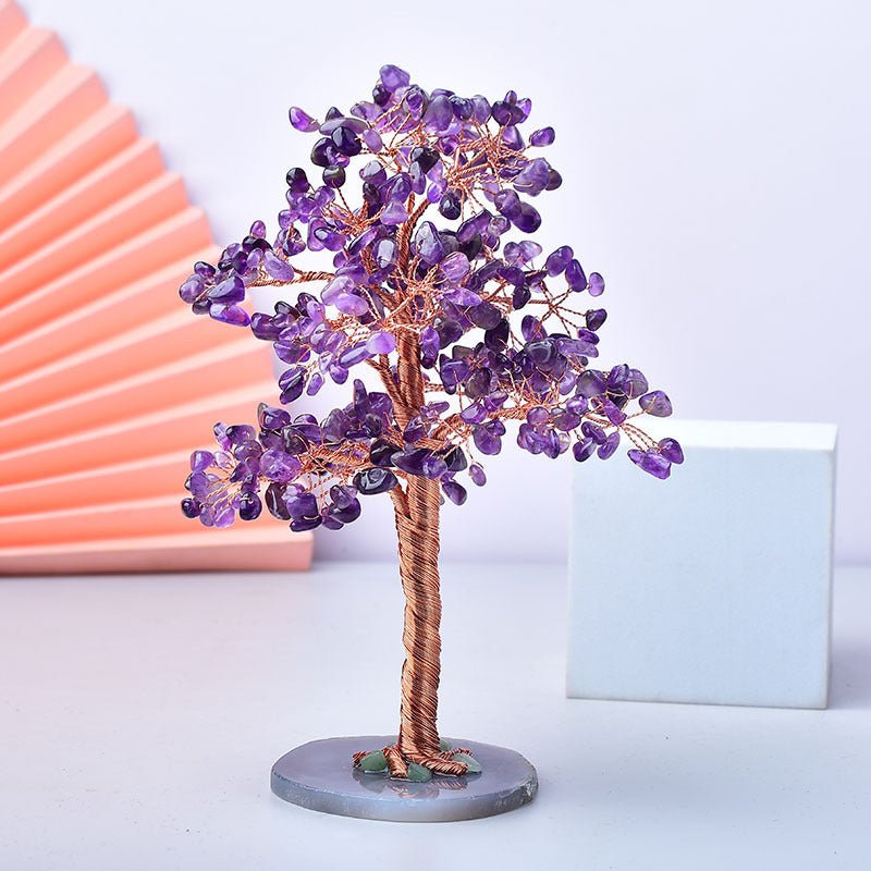 Natural Crystal Crushed Stone Fortune Tree Ornaments - EclipticJew