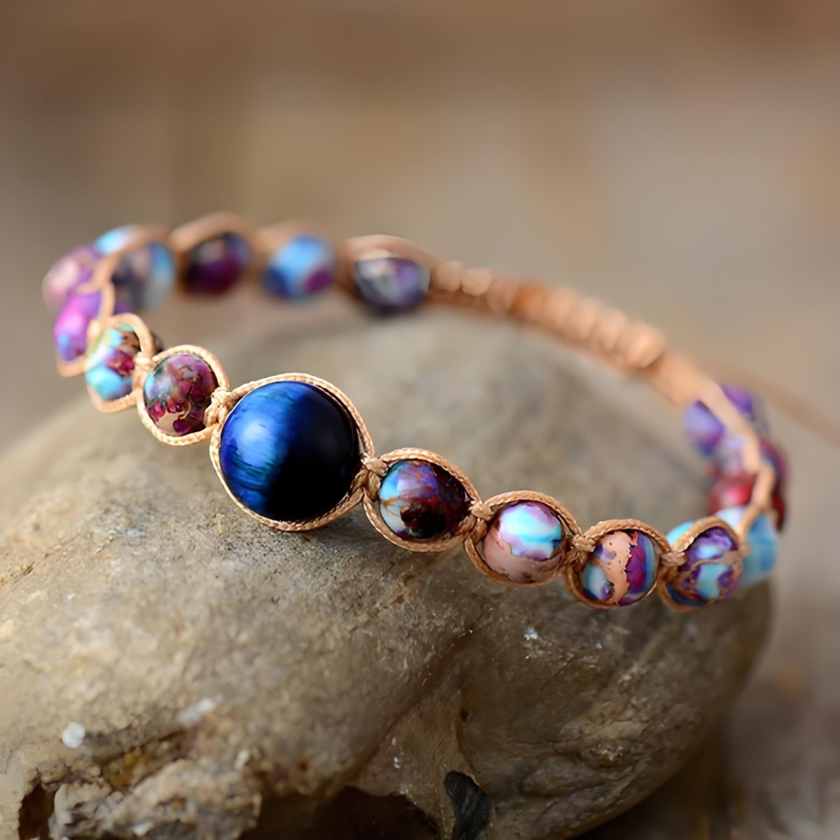 Serenity Blue Imperial Jasper Emperor Stone Bracelet - EclipticJewbraceletBraceletsnew