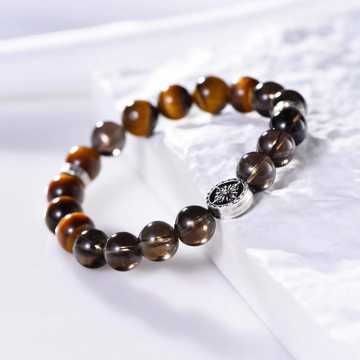 Visionary Guardian Tiger's Eye & Smoky Quartz Bracelet - EclipticJew