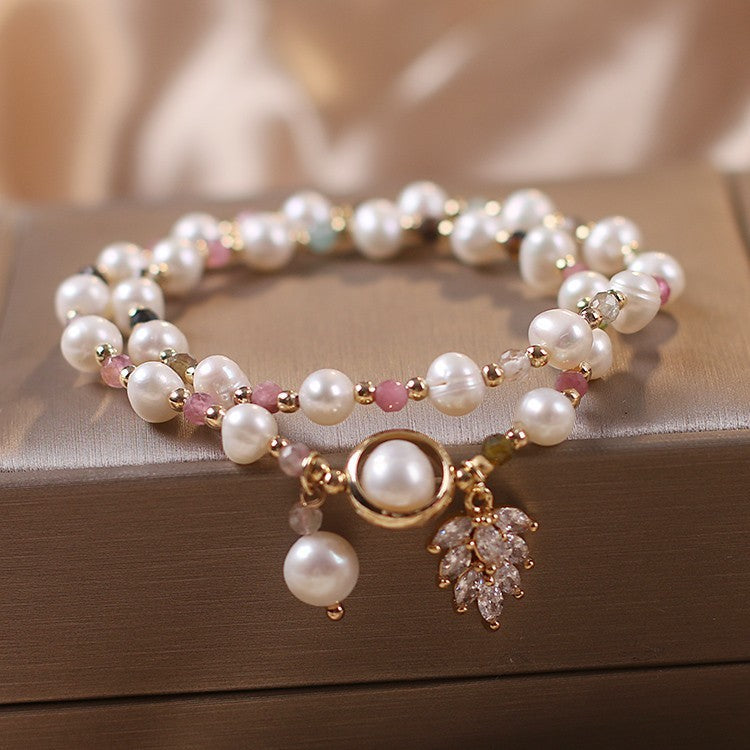 Female  Natural Color Hair Crystal Bracelet National Fashion - EclipticJew