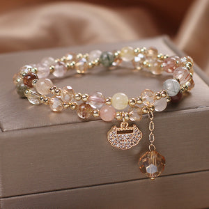 Female  Natural Color Hair Crystal Bracelet National Fashion - EclipticJew