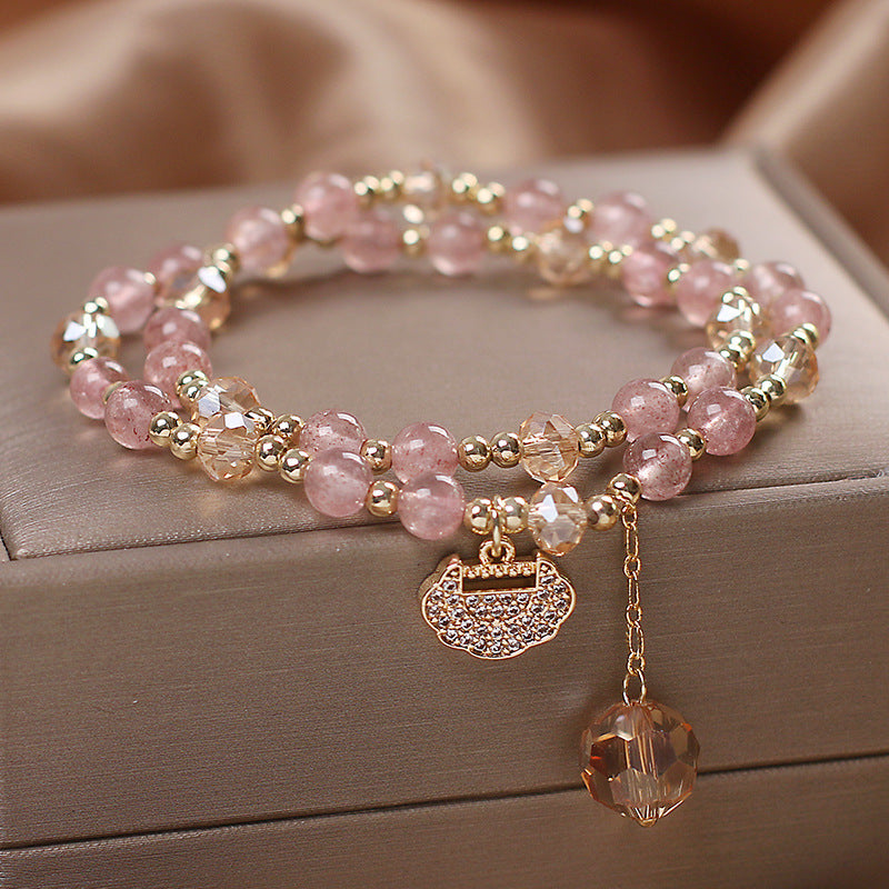 Female  Natural Color Hair Crystal Bracelet National Fashion - EclipticJew