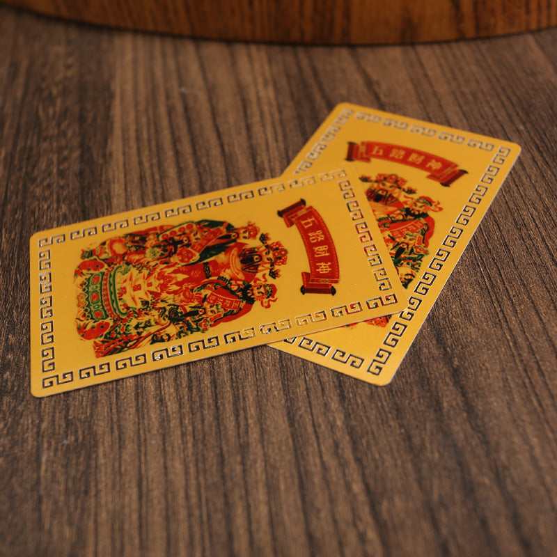 Five Wealth Gods Talisman Card – Taoist Pocket Charm for Prosperity & Good Fortune - EclipticJew