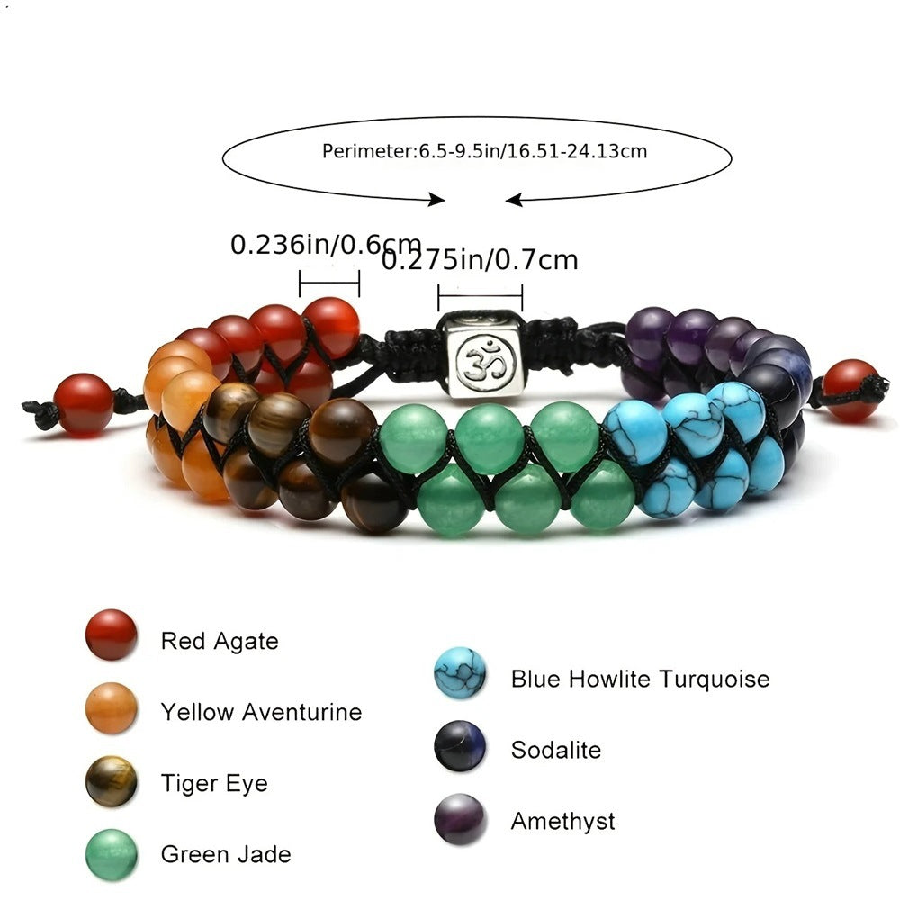 7 Chakra Gemstone Bracelet – Healing Crystals for Energy & Balance - EclipticJew