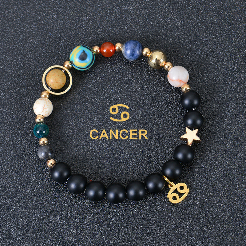Eight Planets Twelve Constellations Bracelets Frosted Stone Beaded Bracelet EclipticJew