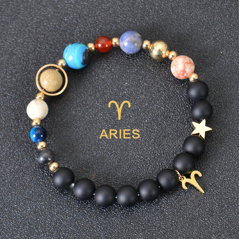 Eight Planets Twelve Constellations Bracelets Frosted Stone Beaded Bracelet EclipticJew