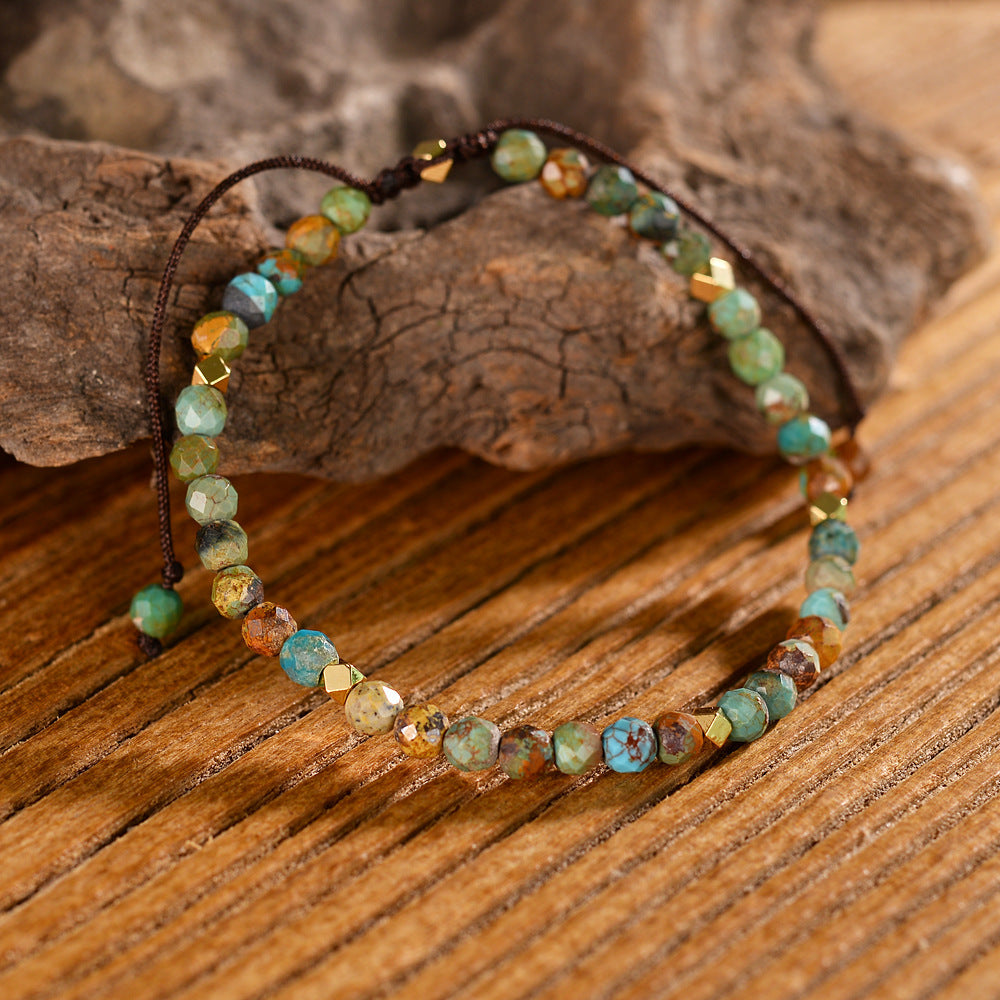 African Turquoise stone Braided Bracelet EclipticJew