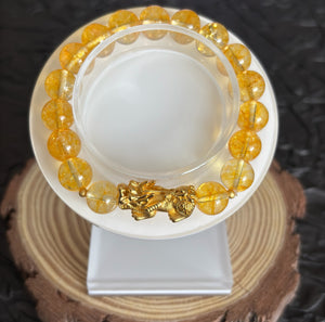 Natural Citrine Pixiu Crystal Bracelet