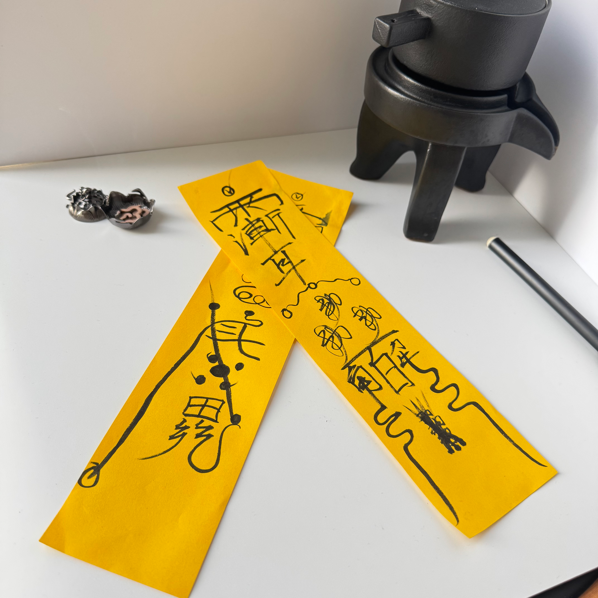 Custom Taoist Peace Talisman | Hand-Drawn Fu Amulet 7×30cm | Personalized Birth Time Blessing, Spiritual Protection EclipticJew