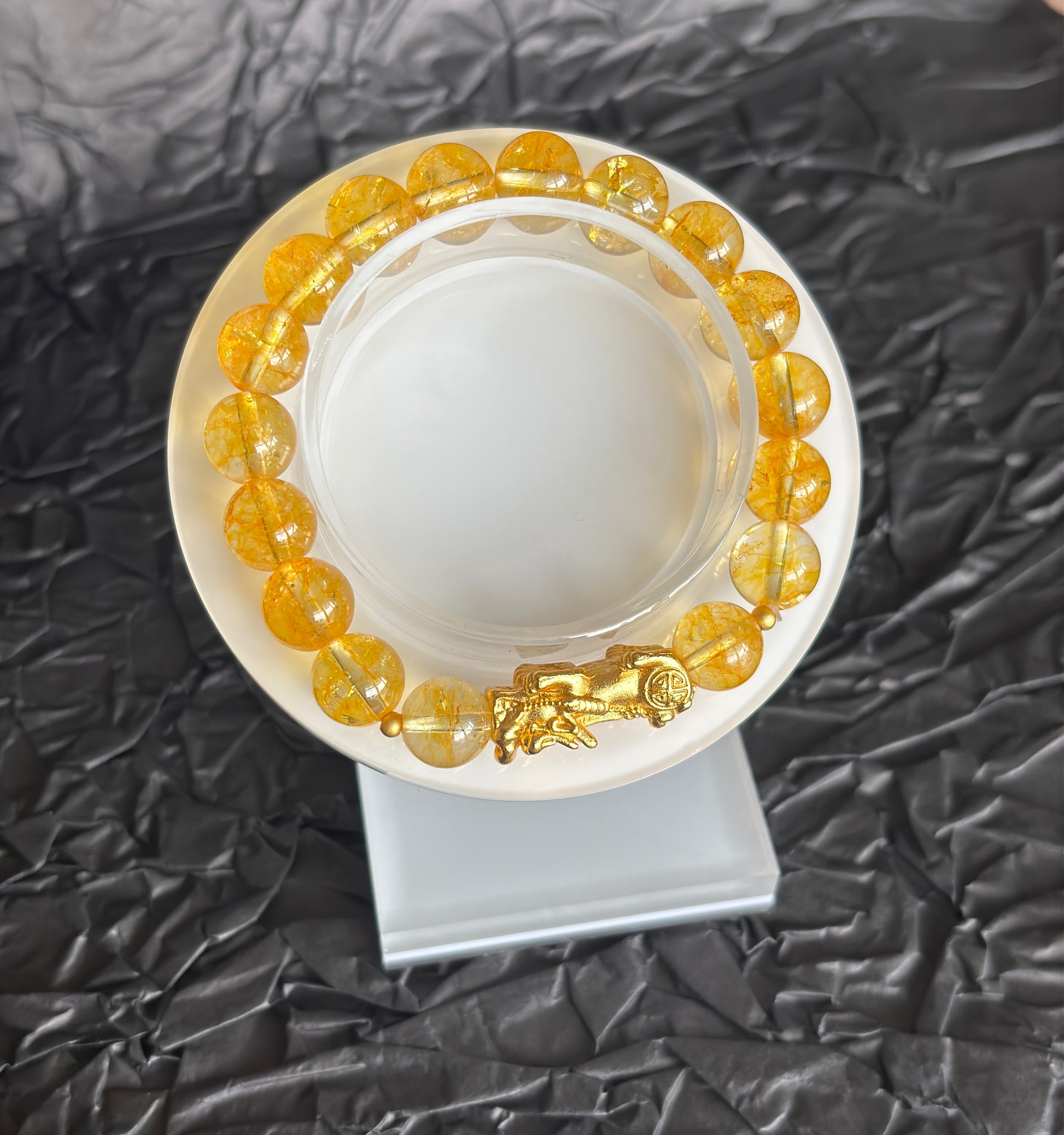 Natural Citrine Pixiu Crystal Bracelet