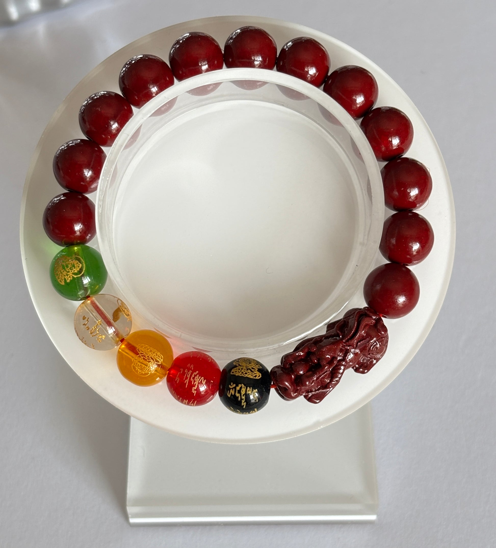 Cinnabar Five-Way God of Wealth Amulet Bracelet