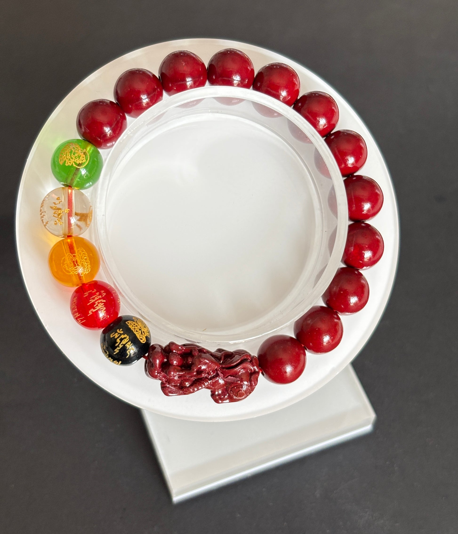 Cinnabar Five-Way God of Wealth Amulet Bracelet