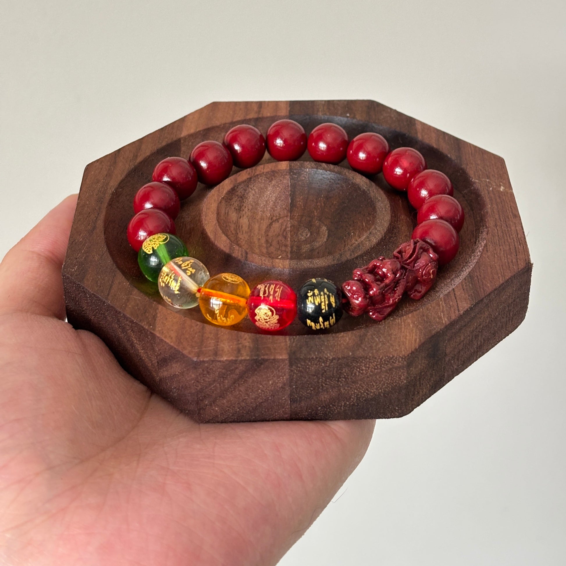 Cinnabar Five-Way God of Wealth Amulet Bracelet