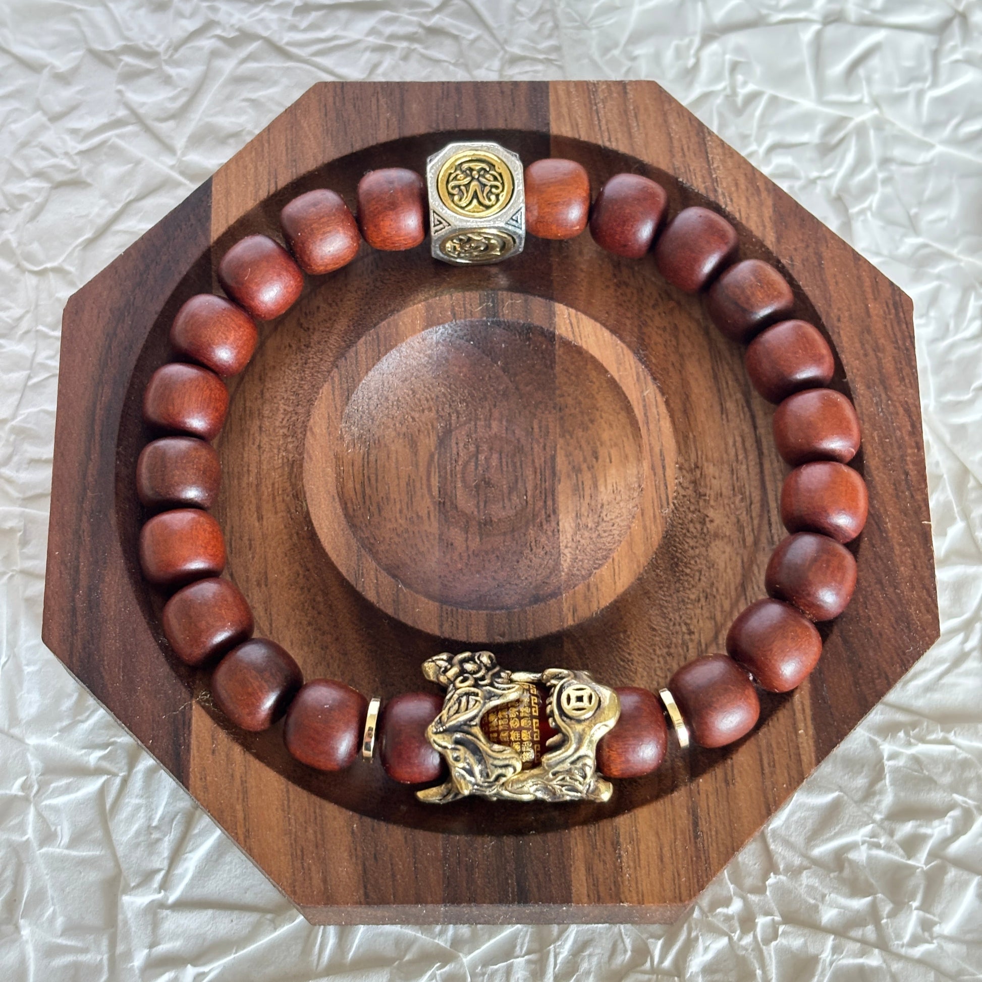 Lightning-Struck Jujube Wood Beads Pixiu Amulet Bracelet