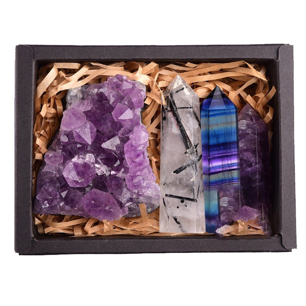 Amethyst Hexagonal Prism Set - Natural Crystal Power Stones - EclipticJew
