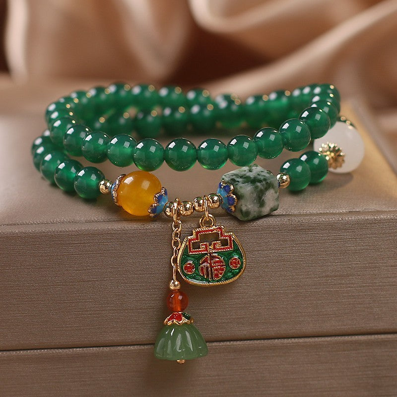 Female  Natural Color Hair Crystal Bracelet National Fashion - EclipticJew
