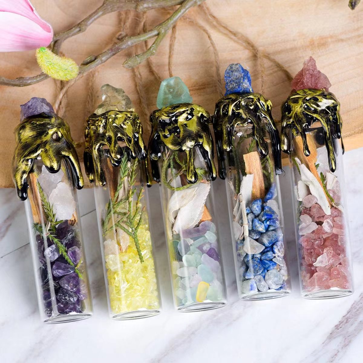 Crystal Energy Bottles - EclipticJewcitrineclear quartzcrystal