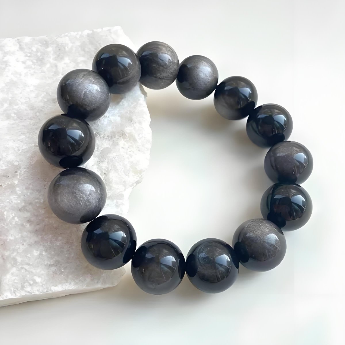 Midnight Shield Obsidian crystal energy bracelet - EclipticJewB2G1FBraceletsnew