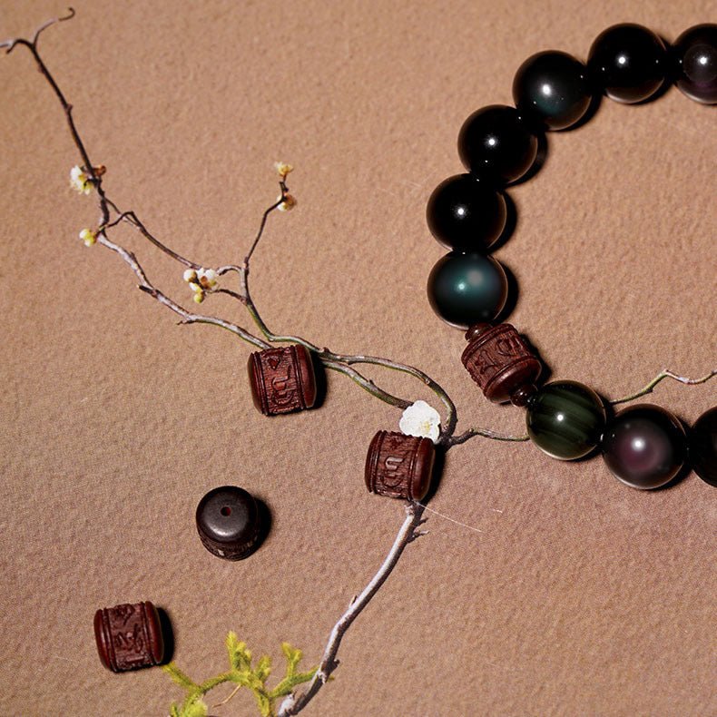 Mystic Eclipse Obsidian & Red Sandalwood Bracelet - EclipticJewB2G1FBraceletsnew