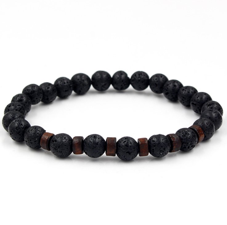 Personality Men's Black Volcanic Stone Bracelet - EclipticJew
