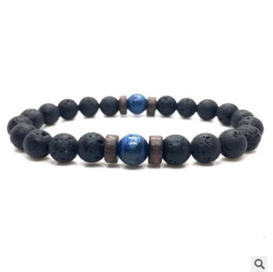 Personality Men's Black Volcanic Stone Bracelet - EclipticJew