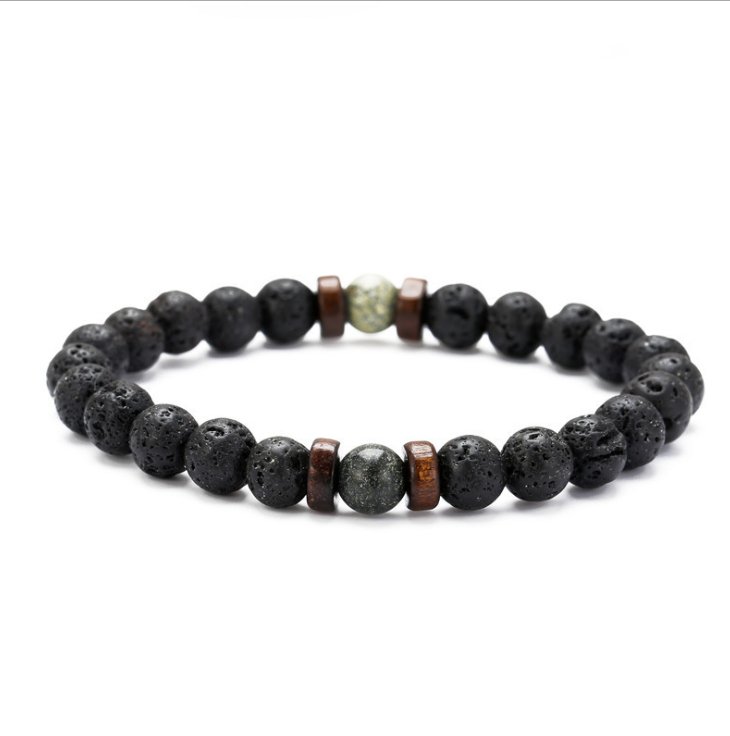 Personality Men's Black Volcanic Stone Bracelet - EclipticJew