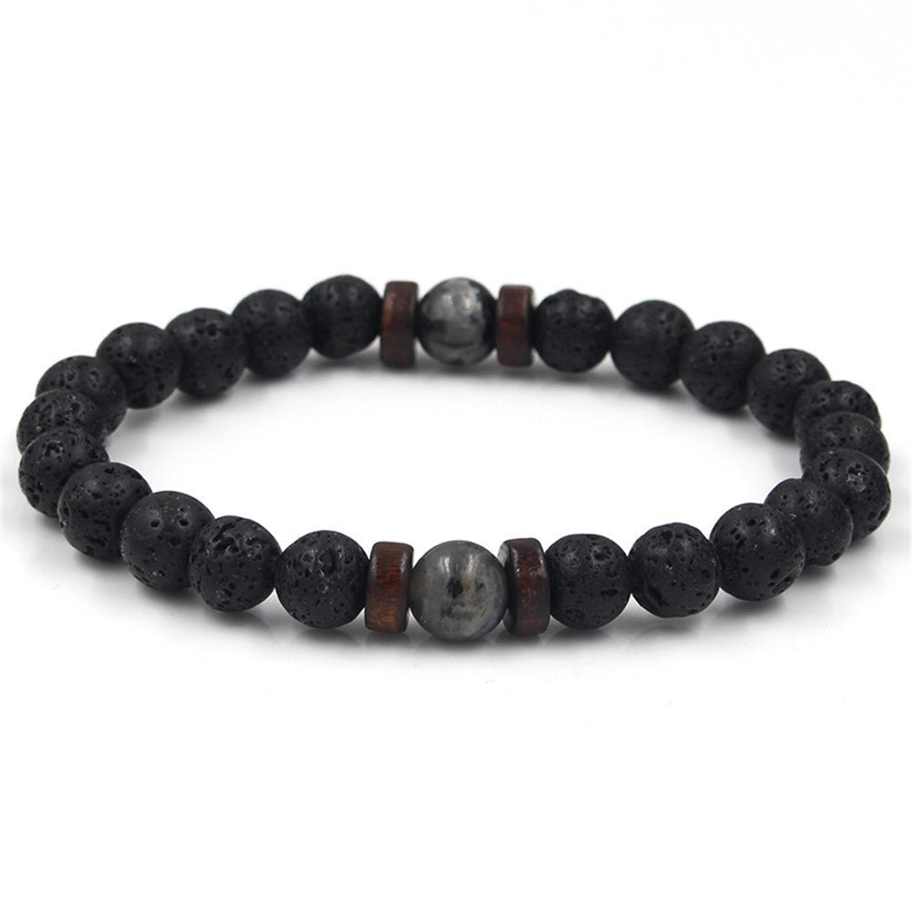 Personality Men's Black Volcanic Stone Bracelet - EclipticJew