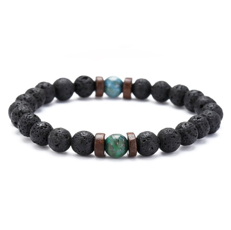 Personality Men's Black Volcanic Stone Bracelet - EclipticJew