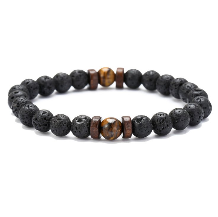 Personality Men's Black Volcanic Stone Bracelet - EclipticJew