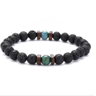Personality Men's Black Volcanic Stone Bracelet - EclipticJew
