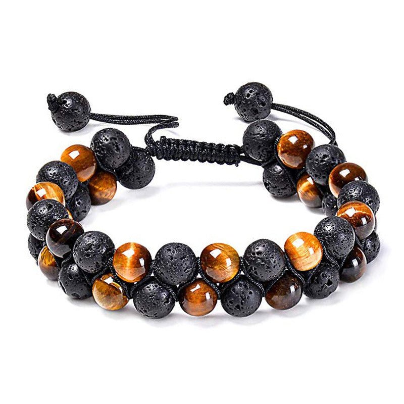 Tiger Eye Couple Bracelets Matte Black Agate Beads Bracelet - EclipticJew