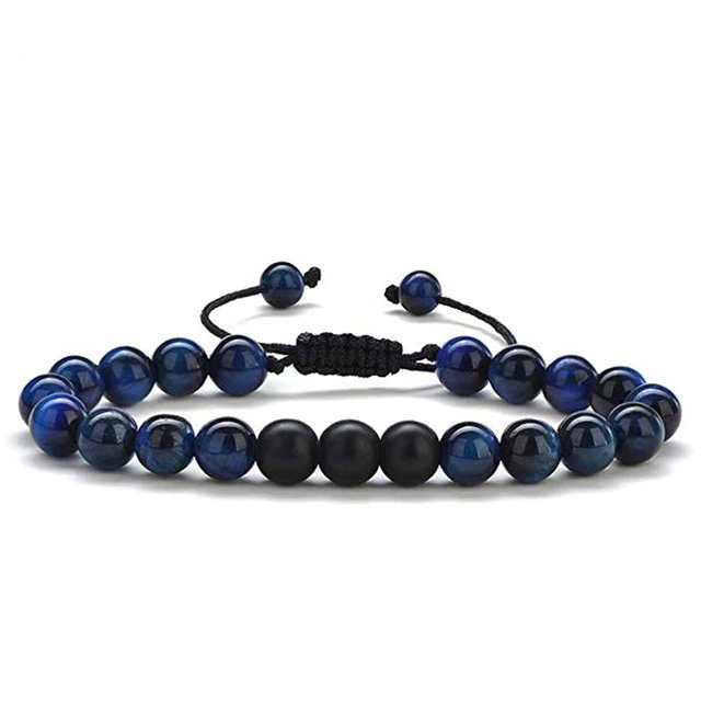 Tiger Eye Couple Bracelets Matte Black Agate Beads Bracelet - EclipticJew