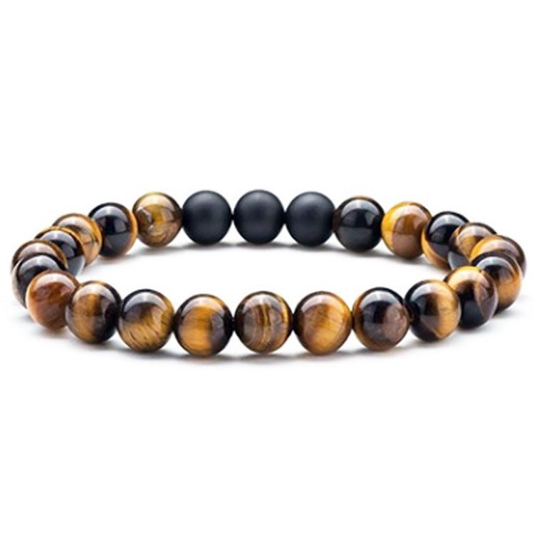 Tiger Eye Couple Bracelets Matte Black Agate Beads Bracelet - EclipticJew