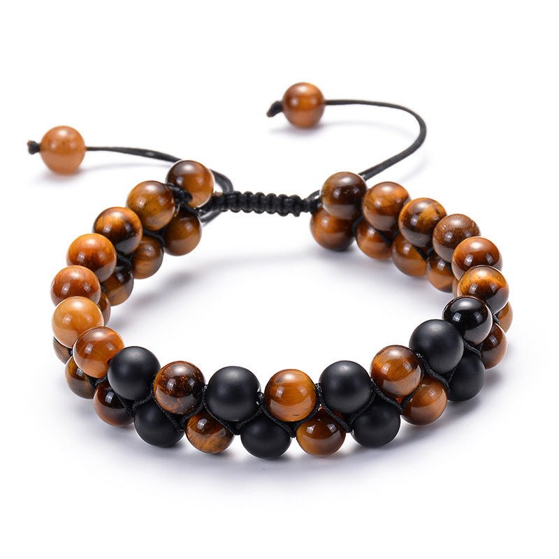 Tiger Eye Couple Bracelets Matte Black Agate Beads Bracelet - EclipticJew