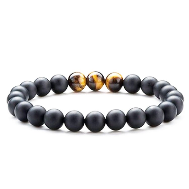 Tiger Eye Couple Bracelets Matte Black Agate Beads Bracelet - EclipticJew