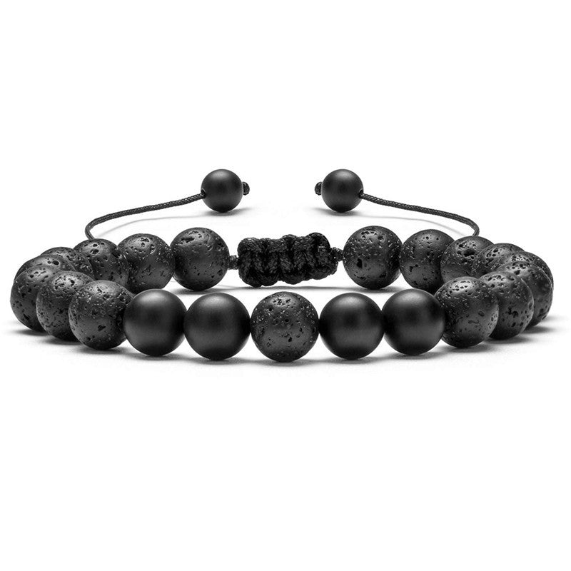 Tiger Eye Couple Bracelets Matte Black Agate Beads Bracelet - EclipticJew