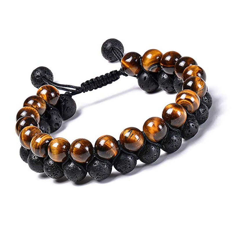 Tiger Eye Couple Bracelets Matte Black Agate Beads Bracelet - EclipticJew