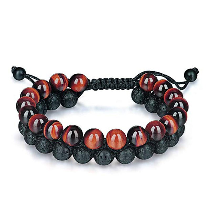 Tiger Eye Couple Bracelets Matte Black Agate Beads Bracelet - EclipticJew